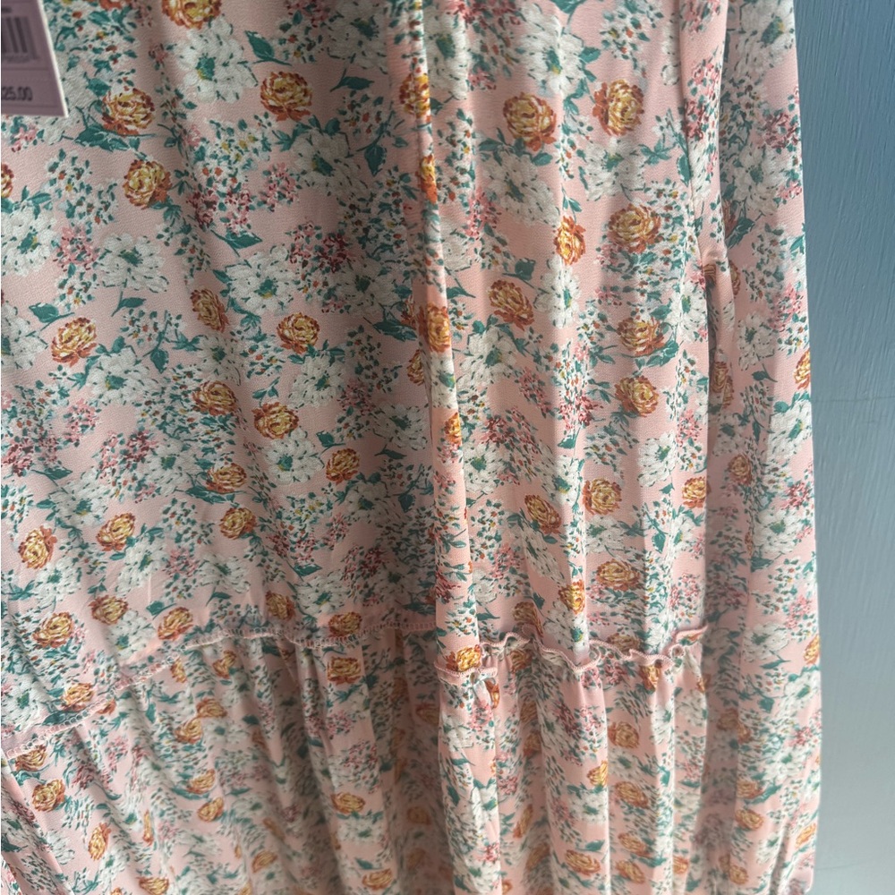 Floral Long Sleeve Coral Duster - M/L - Picture 3 of 4